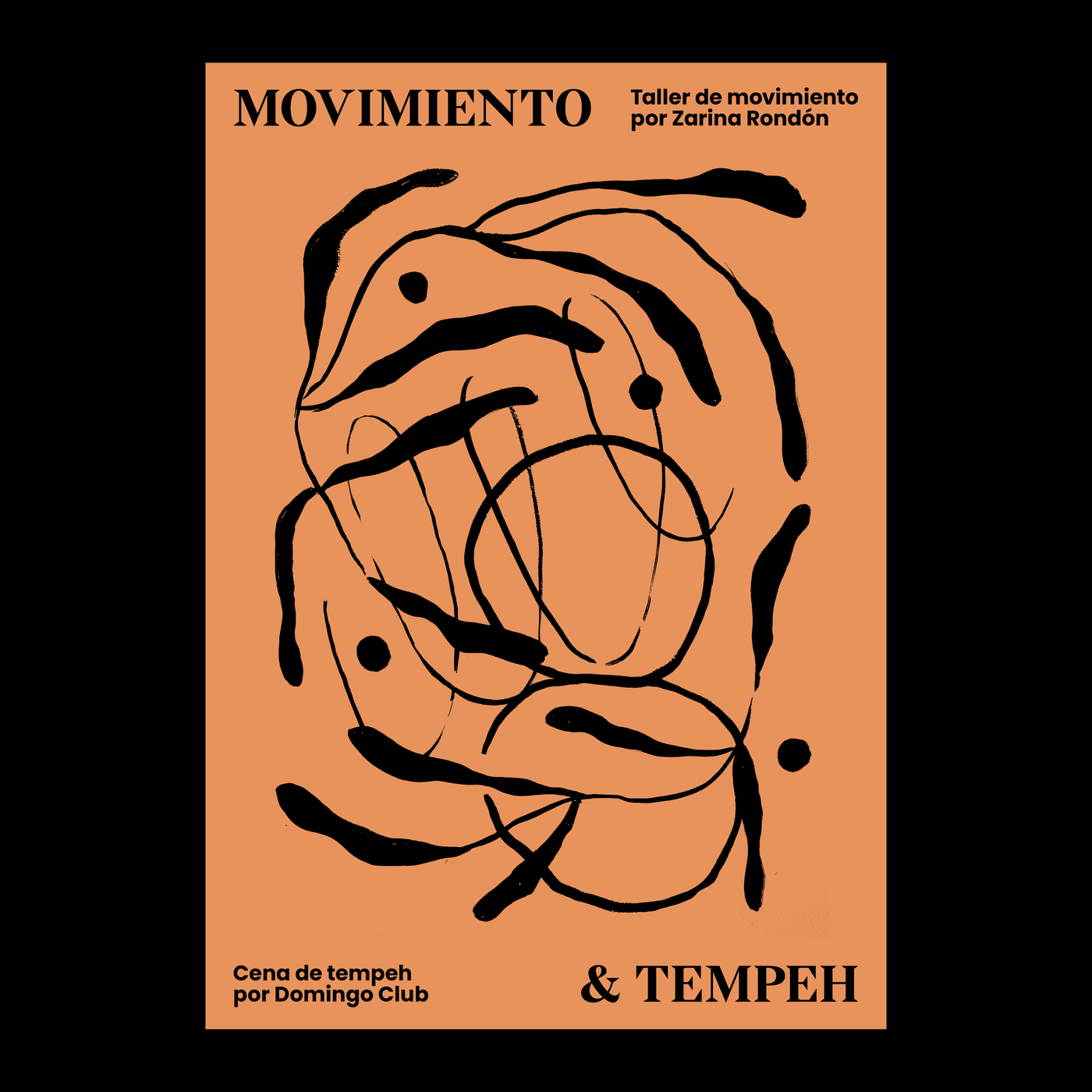 Poster we designed for the Movimiento & Tempeh event